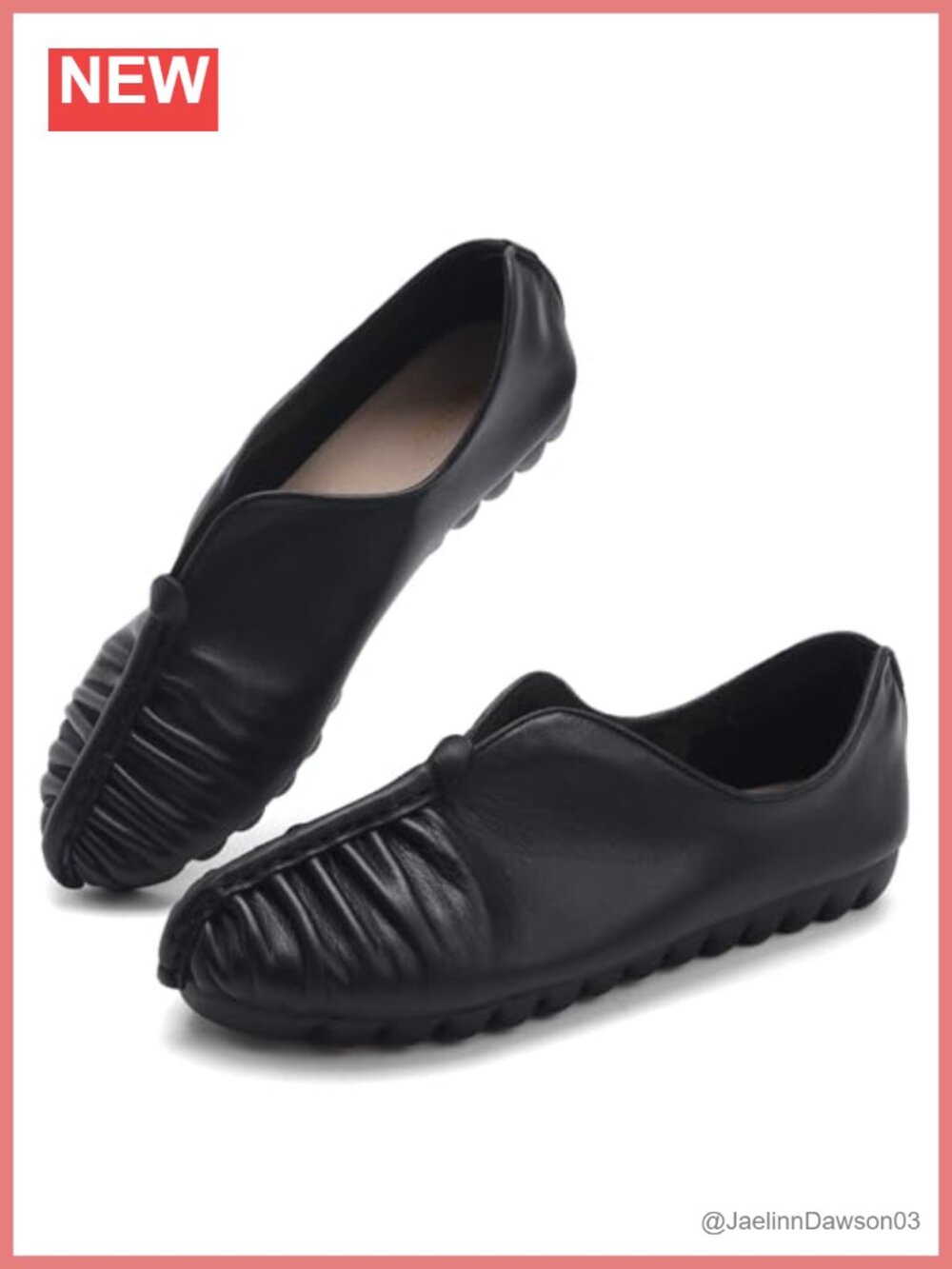 Women's Soft Leather Loafers Comfortable Low Heel Business Casual Work Shoes